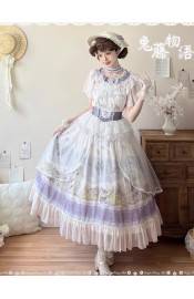 Yingluofu Rabbit Vine Story Grape-Themed Top Skirt and Choker Set(Pre-Made/Full Payment Without Shipping Cost)